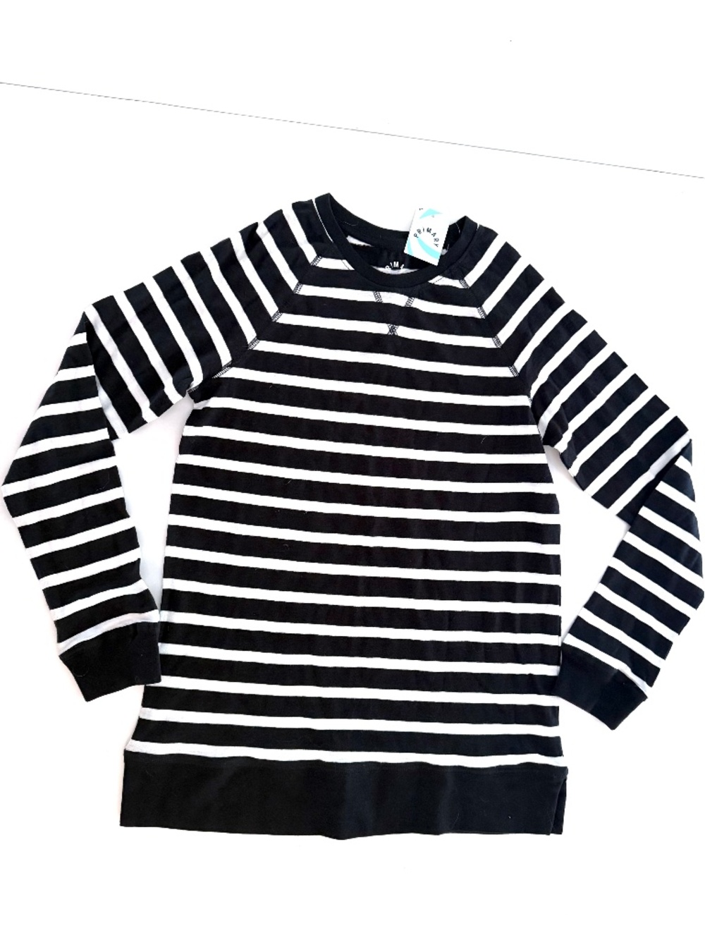 PRIMARY Girls Size 12 Black & Ivory Striped Long Sleeve Tunic – NEW WITH TAGS